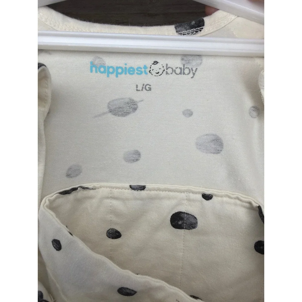 Happiest Baby Sleepea Swaddle Kids Large White Black Planets Space EUC